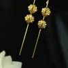 Gold plated flower design earcuff lightweight ethnic daily wear jewelry.