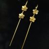 Gold plated flower earcuff for daily wear jewelry.