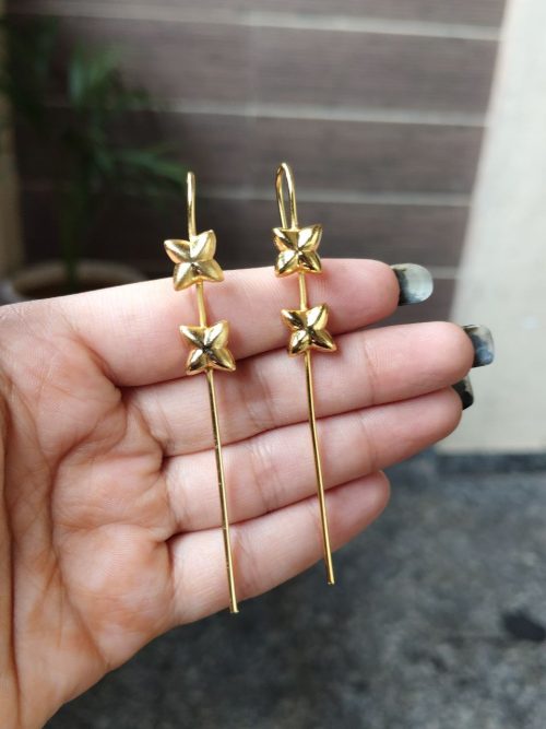 Gold plated star earcuff for daily wear ethnic and western outfits.