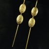 Gold plated floral art earcuff for women