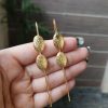 Gold plated floral art earcuff for women