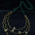 Bulk 142 Unique Gold Plated Vintage Look Alike Stone Necklace | Adjustable Thread Ethnic Jewelry - "Green"