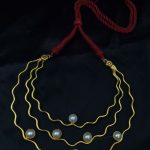 Bulk 140 Unique Gold Plated Vintage Look Alike Stone Necklace | Adjustable Thread Ethnic Jewelry - "Maroon"