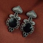 Bulk 130 Unique Peacock Stud Earrings | Silver Replica Monalisa Stone Oxidized Jewelry - "Black"