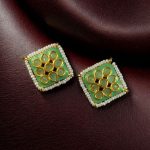 Bulk 104 Unique Meenakari Square Stud Earrings | Stone & Pearl Work Lightweight Daily Use Jewelry - "Mint"