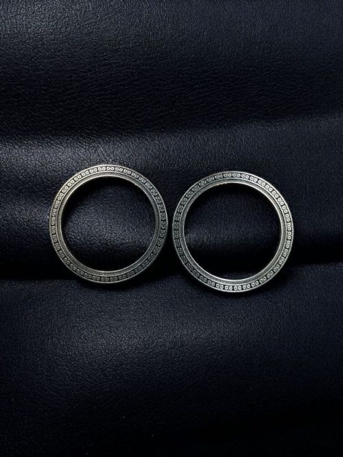 Oxidized silver plated ethnic bangle in German silver look-alike finish with traditional Indian design.