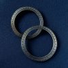 Oxidized silver plated ethnic bangle in German silver look-alike finish with traditional Indian design.