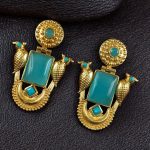 Bulk 80 Best Traditional Gold Plated Bird Earrings – Ethnic Dangler with Vintage Look Jewelry - "Aqua"