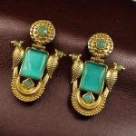 Bulk 86 Best Traditional Gold Plated Bird Earrings – Ethnic Dangler with Vintage Look Jewelry - "Mint"