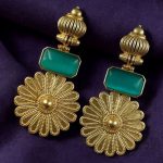 Bulk 62 Gold Plated Flower Dangler Earrings | Long Monalisa Stone Vintage Look Best Jewelry - "Mint"