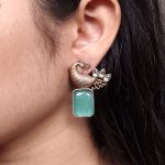 Traditional Look alike Two-Tone Peacock Earrings | Ethnic Stone Work Perfect Jewelry for Women