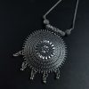German silver round shape chain pendant necklace set.