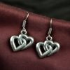 German Silver Oxidized Heart Earrings