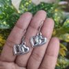 German Silver Oxidized Heart Hook Dangler Earrings
