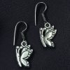 Oxidized German Silver Butterfly Hook Dangler Earrings