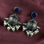 Bulk 82 Traditional Look Alike Peacock Earrings | Oxidized Silver Replica Stone & Pearl Work Dangler Unique Jewelry - "Blue"