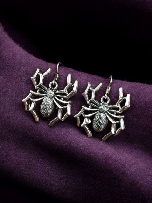 Oxidized German silver spider design earrings for girls