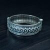Silver Replica Oxidized Openable Kada Bangles for Women