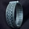 Silver Replica Oxidized Bangles Openable Kada for Women
