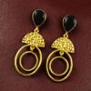 Gold plated stone dangler earrings for women