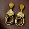 Gold plated stone dangler earrings for women