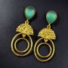 Gold plated stone dangler earrings for women