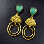 Bulk 50 Gold Plated Unique Dangler Earrings | Stone Vintage Look Jewelry for Women - "Mint"