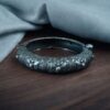 Silver replica flower bangles oxidized openable ethnic jewelry