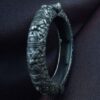 Silver replica flower bangles oxidized openable ethnic jewelry
