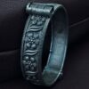 Oxidized silver replica flower art bangles openable kada for girls.