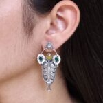 Traditional Oxidized Silver Plated Stud Earrings | Stone & Pearl Work Perfect Gift For Her