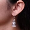 Oxidized German silver floral art jhumki earrings with pearl work