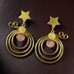 Bulk 120 Unique Design Star Earrings | Gold Plated Geometric Stone Dangler Jewelry Gift For Her - "Baby Pink"