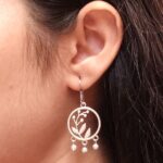 Oxidized Leaf & Circle Hook Earrings | German Silver Daily Wear Unique Jewelry