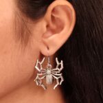 Unique Spider Design Earrings | Oxidized German Silver Hook Dangler Daily Wear Jewelry for Girls