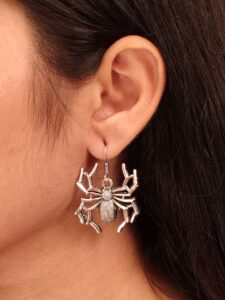 Unique Spider Design Earrings | Oxidized German Silver Hook Dangler Daily Wear Jewelry for Girls