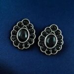 Bulk 86 Silver Replica Daily Wear Stud Earrings | Stone Work Beautiful Jewelry for Girls - "Black"