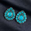 Silver replica stud earrings with stone work for daily wear.