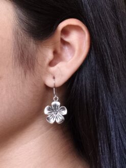 Oxidized German Silver Flower Earrings for Girls