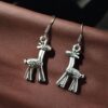 Oxidized giraffe design German silver earrings for girls.