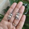 Handcrafted German silver owl earrings with vintage look.