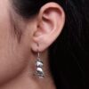 Handcrafted German silver owl earrings with vintage look.