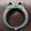 Oxidized silver replica peacock design bangle ethnic jewelry