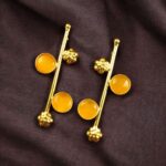 Bulk 56 Trendy Gold Plated Flower Earrings | Stone Work Western Look Alike Unique Jewelry for Girls - "Yellow"