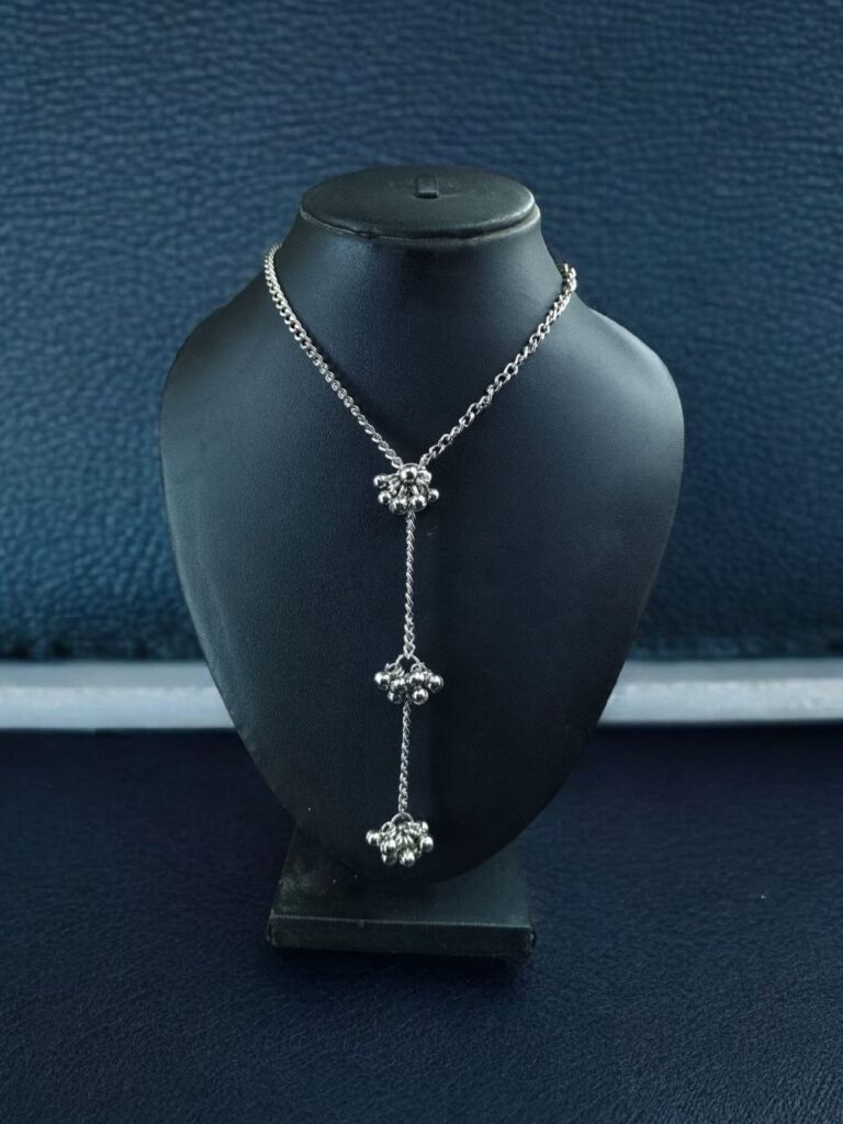 Unique Ghungroo German Silver Chain Necklace | Stylish Ethnic Jewelry for Women