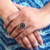 Unique Ethnic Adjustable Stone Ring | Silver Plated Oxidized Daily Wear Jewelry 12 Oxidized silver plated adjustable stone ring with ethnic design