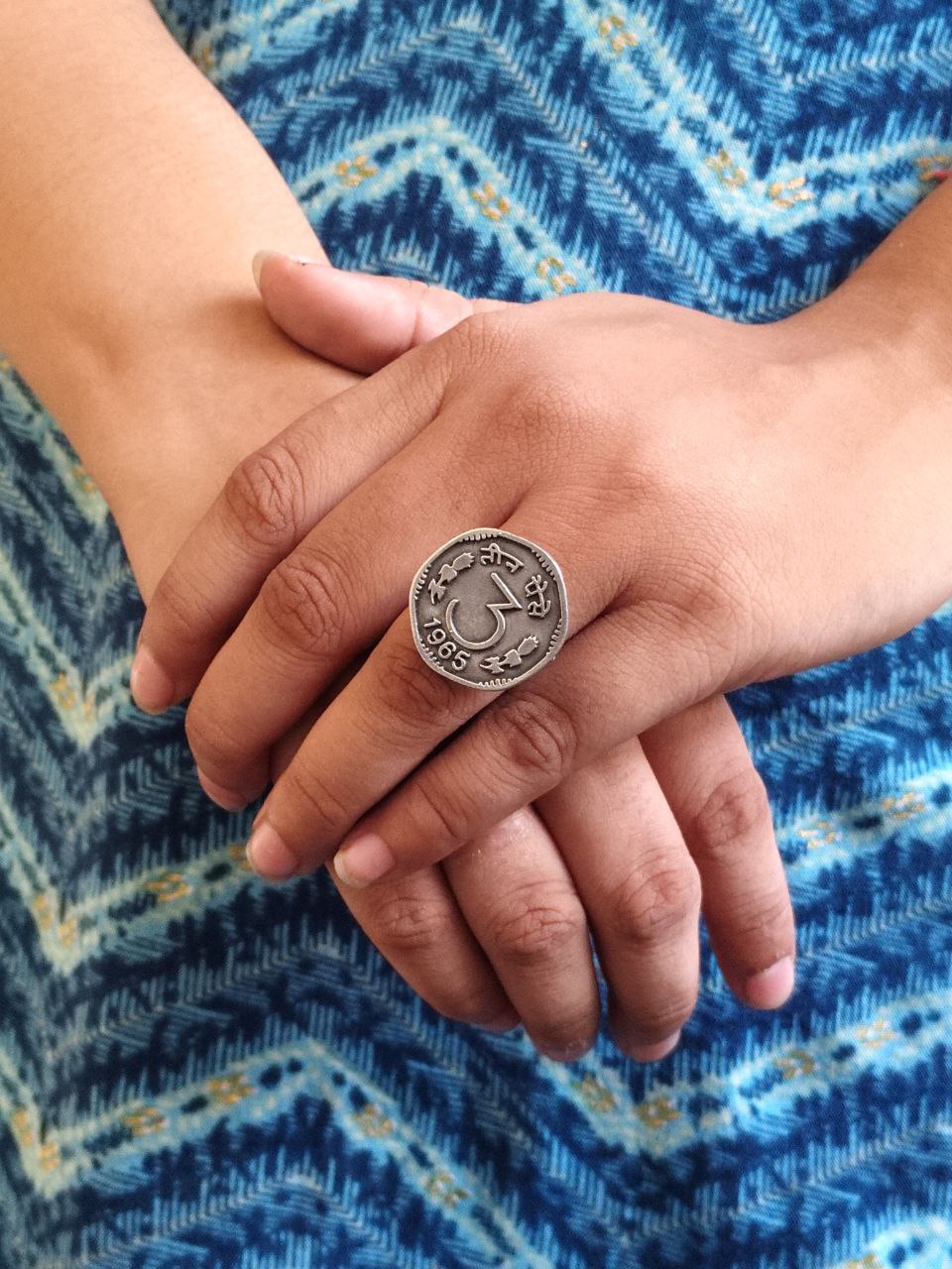 Traditional 3 Paisa Coin Ring | Oxidized Adjustable Silver Replica Best Jewelry 1 Oxidized silver plated 3 paisa coin adjustable ring.