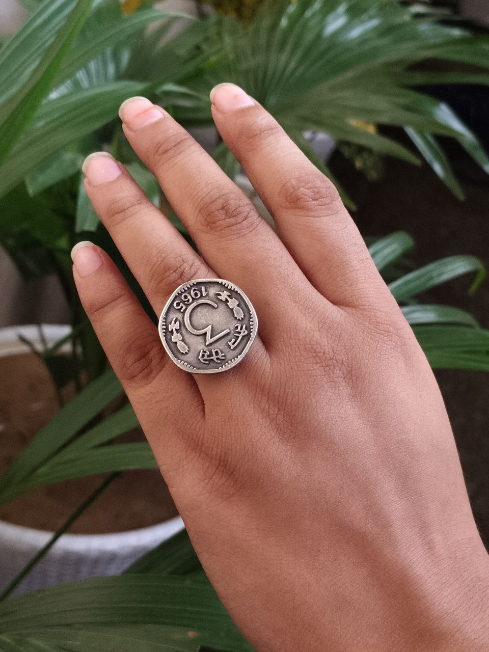 Traditional 3 Paisa Coin Ring | Oxidized Adjustable Silver Replica Best Jewelry 2 Oxidized silver plated 3 paisa coin adjustable ring.