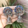 Oxidized Peacock Jhumka Earrings | Ghungroo & Stone Work Traditional Jewelry