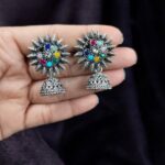 Bulk 310 Traditional Oxidized Jhumka Earrings | German Silver Stone Work Amazing Jewelry - "Multi"